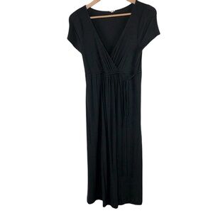 J. Crew black crossover v-neck dress, S